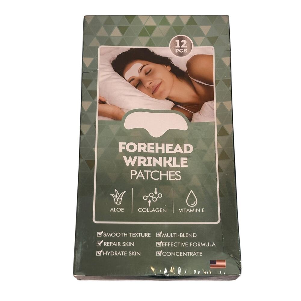 Aobeo Forehead Wrinkle Patches 12 Pcs Aloe Collagen Vitamin‎ E Hydrate EXP 01/28
